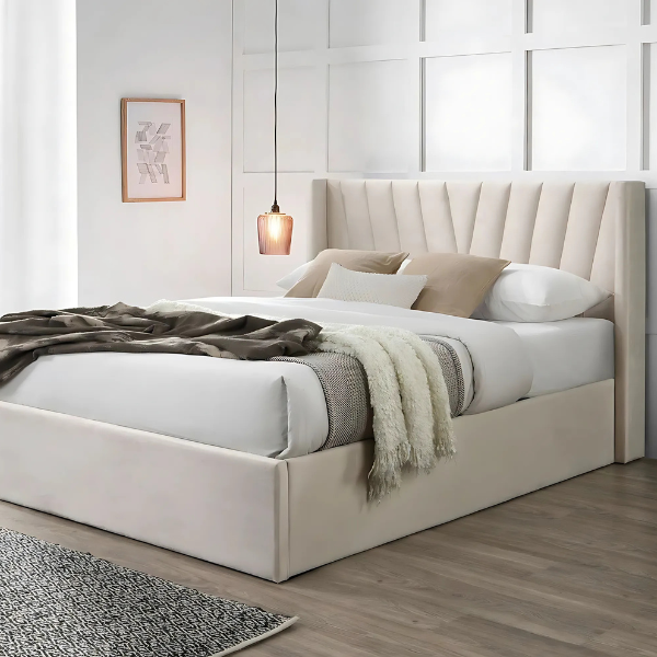 Alice Upholstered Bed (Optional Ottoman Storage)