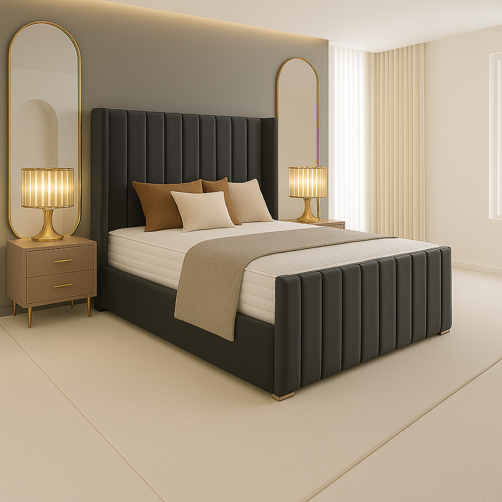 Lilly Upholstered Bed (Optional Ottoman Storage)